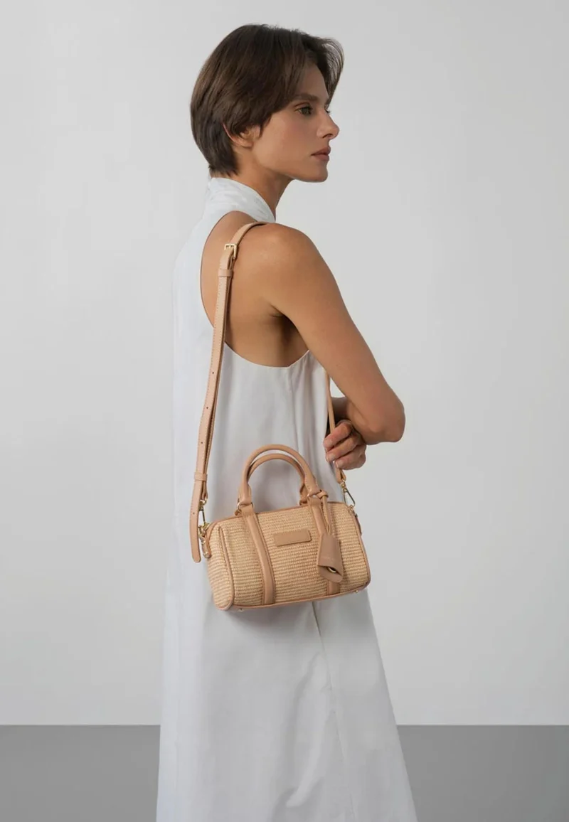Lancaster Sac Polochon Mini Osier Cuir Naturel