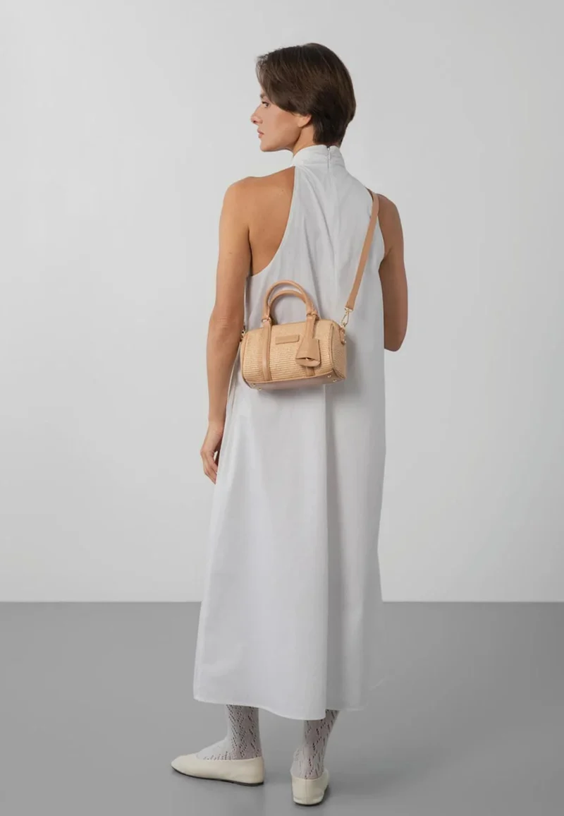 Lancaster Sac Polochon Mini Osier Cuir Naturel