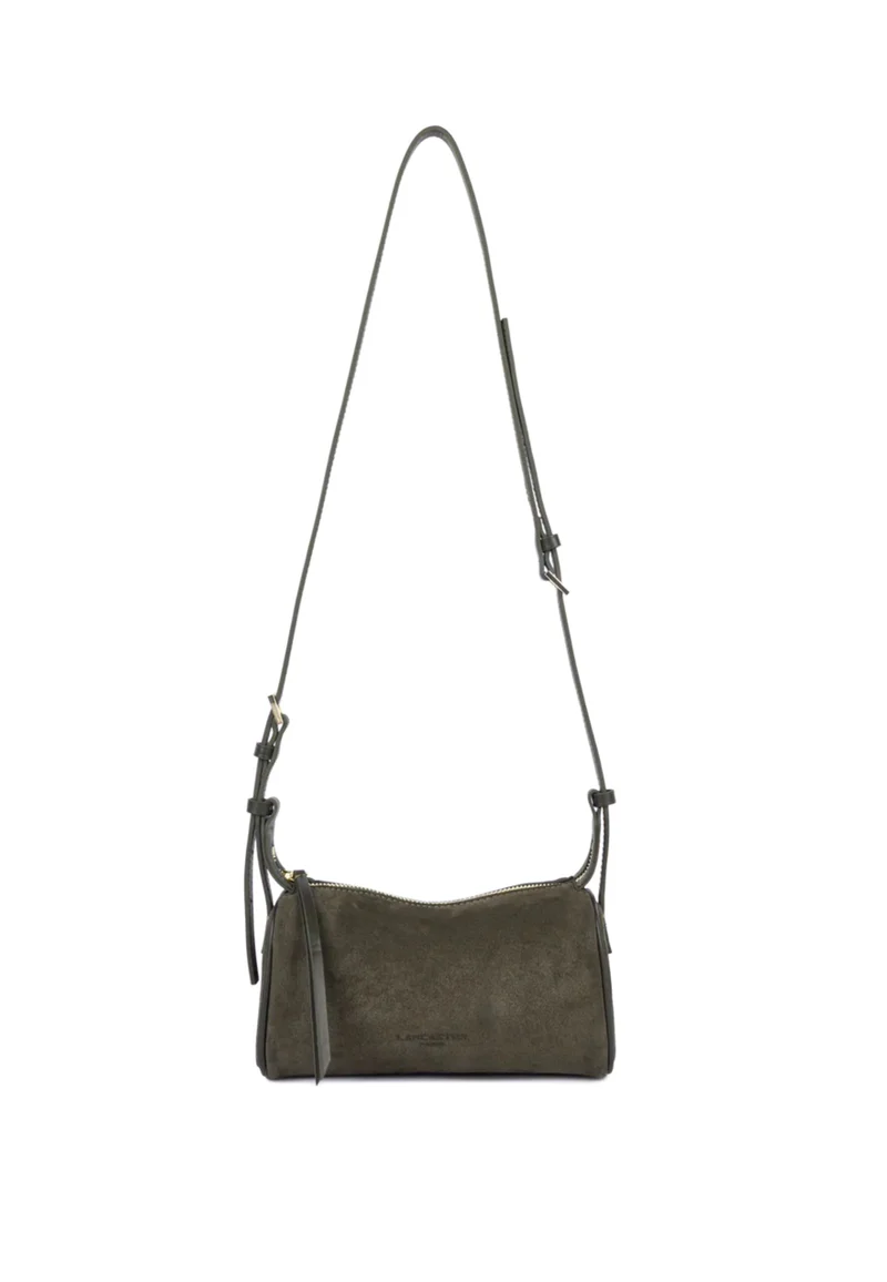 Lancaster Sac rectangle Zippé S Suède Kaki