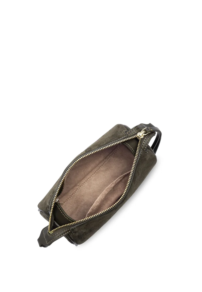 Lancaster Sac rectangle Zippé S Suède Kaki
