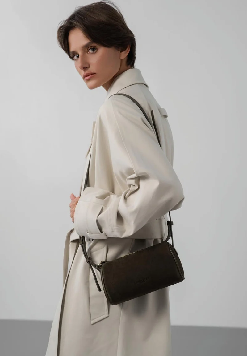 Lancaster Sac rectangle Zippé S Suède Kaki