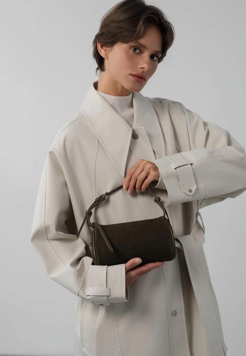 Lancaster Sac rectangle Zippé S Suède Kaki