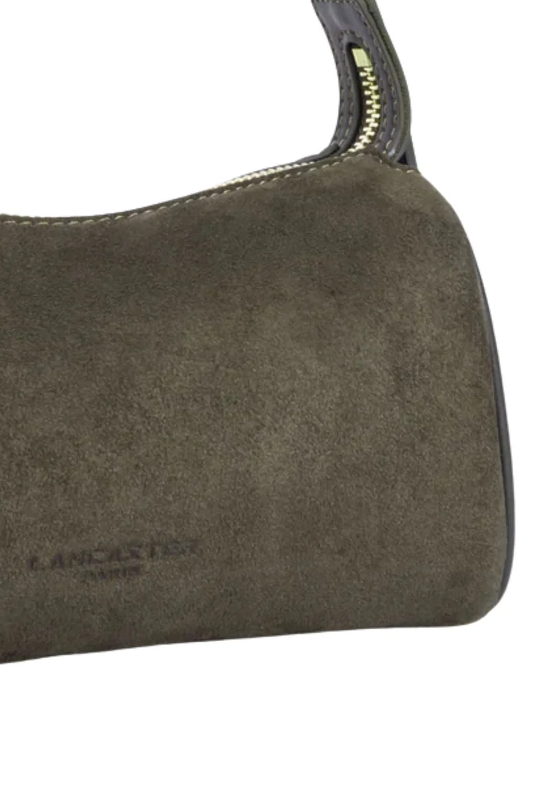 Lancaster Sac rectangle Zippé S Suède Kaki
