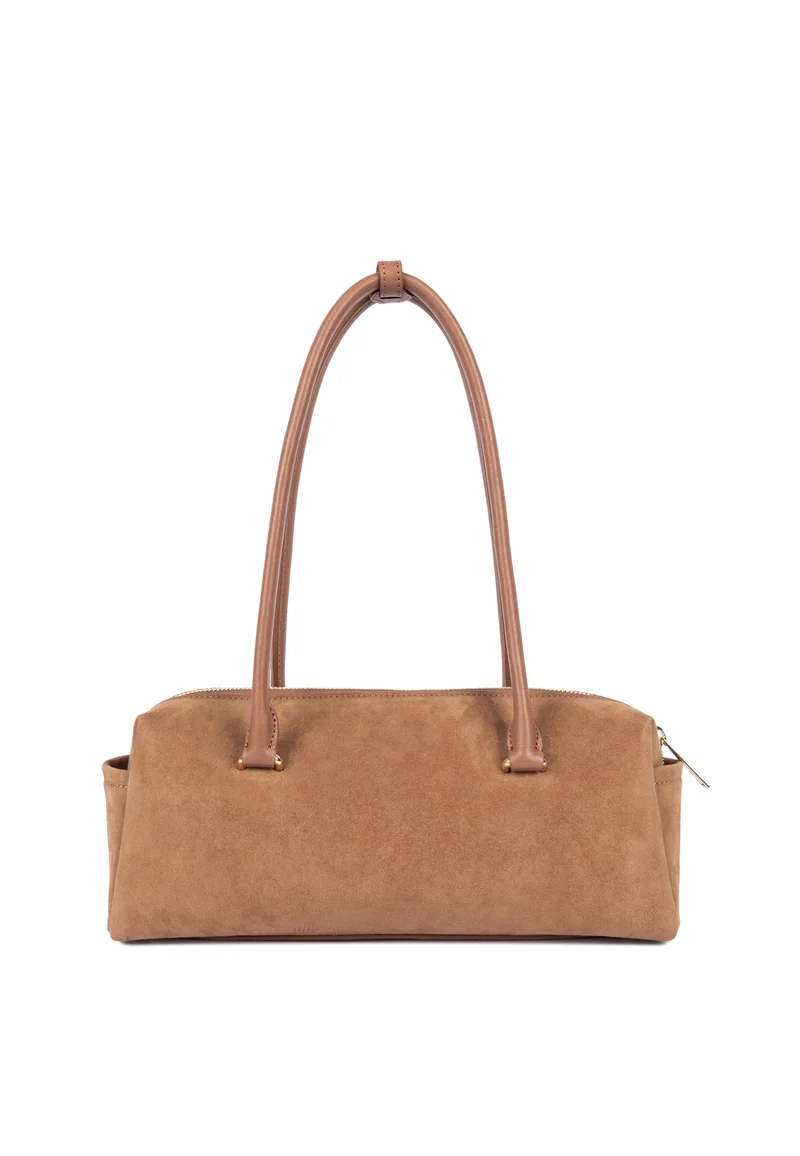 Lancaster Sac rectangle Zippé Suède Cube Camel