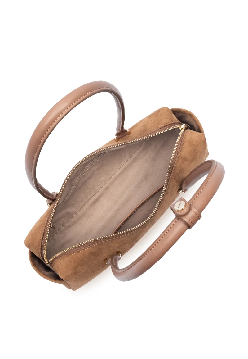 Lancaster Sac rectangle Zippé Suède Cube Camel