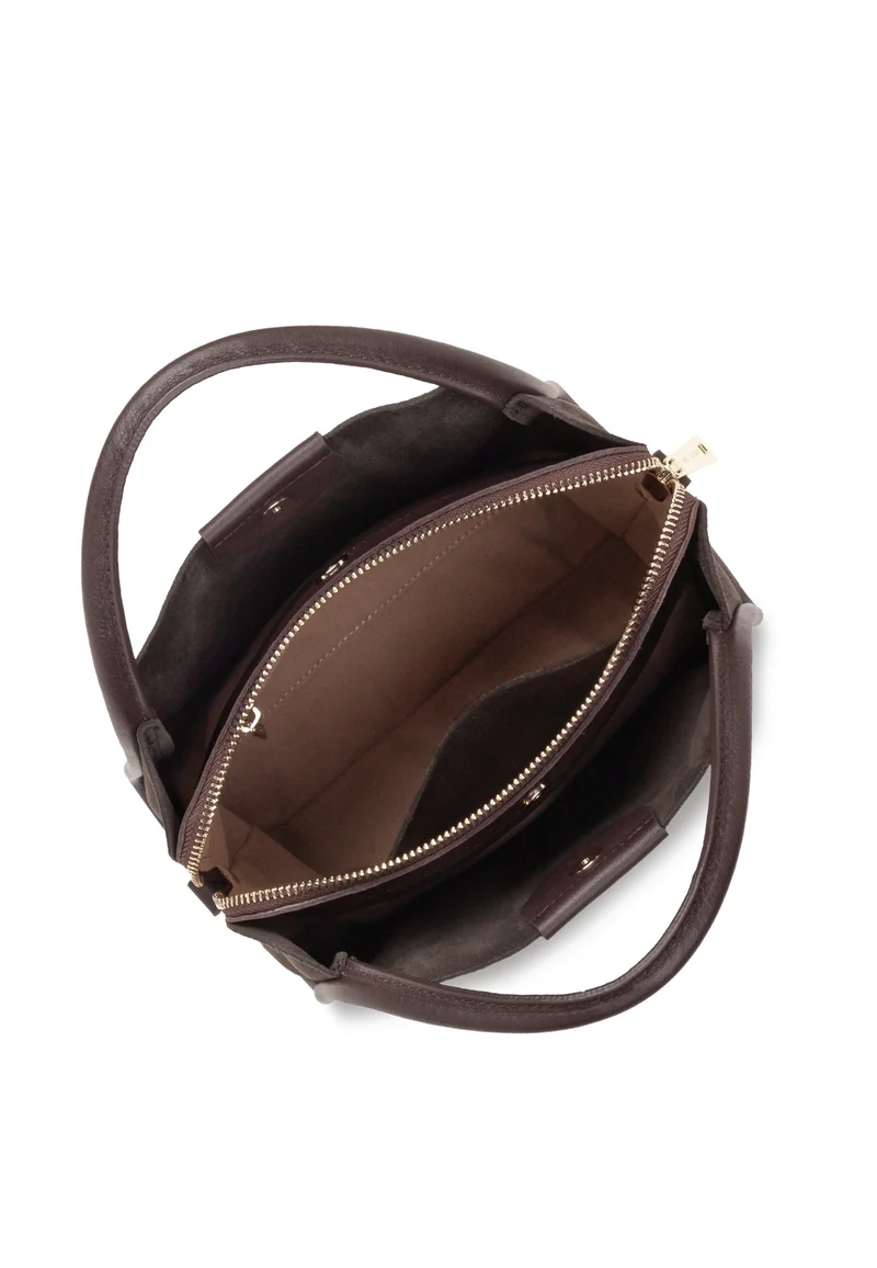 Lancaster Sac à main Aimantée S Suède Ida Marron