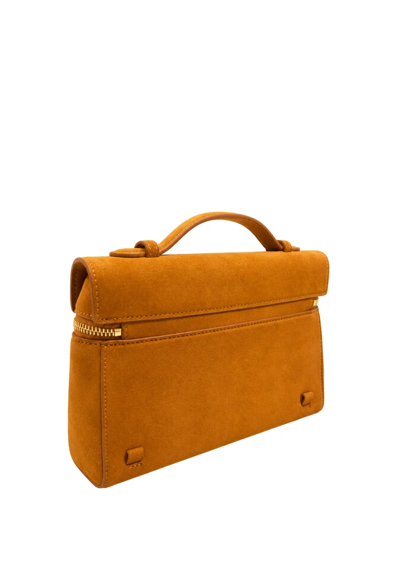 JW PEI Sac à main Thea Large Faux Suede Caramel Brown