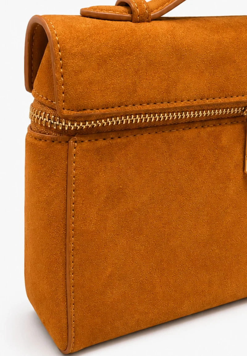 JW PEI Sac à main Thea Large Faux Suede Caramel Brown