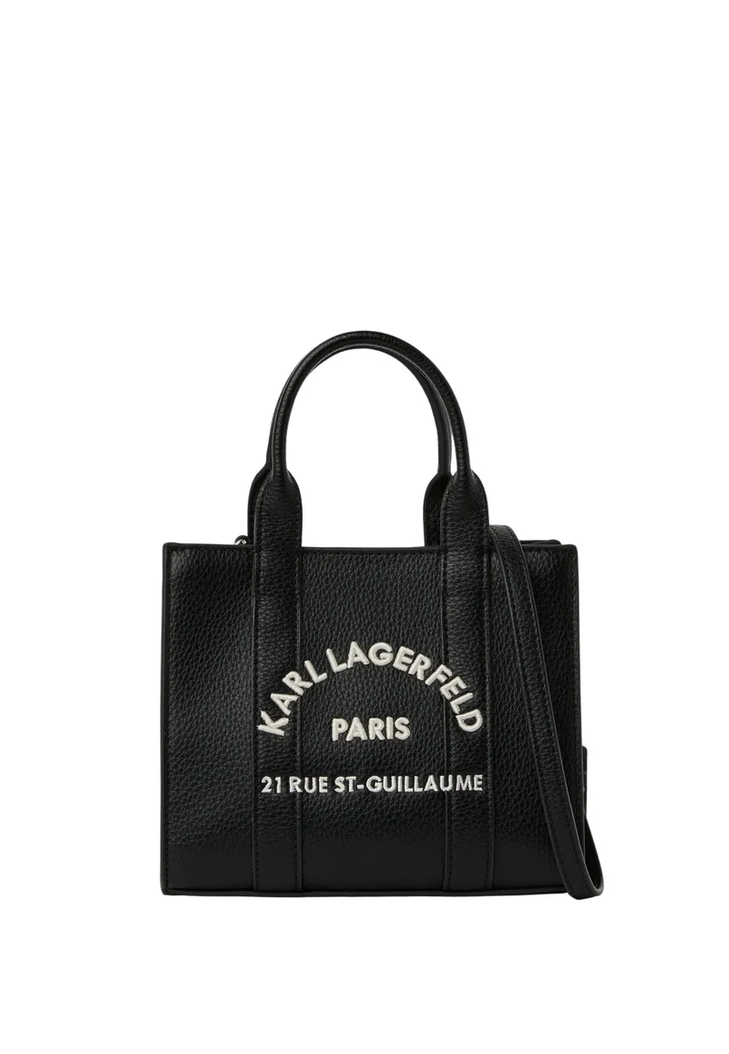 Karl Lagerfeld Cabas Carré Mini Grainé Blanc & Noir