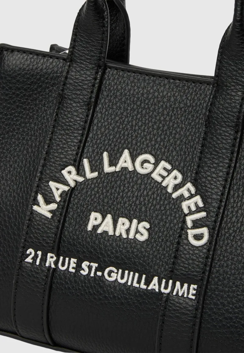 Karl Lagerfeld Cabas Carré Mini Grainé Blanc & Noir