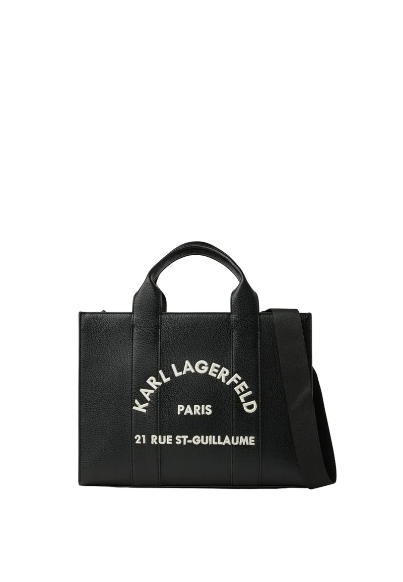 Karl Lagerfeld Cabas Carré Grainé Blanc & Noir