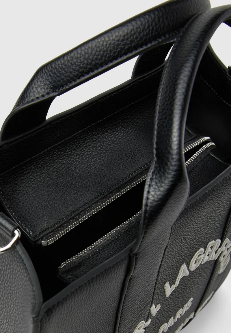 Karl Lagerfeld Cabas Carré Grainé Blanc & Noir