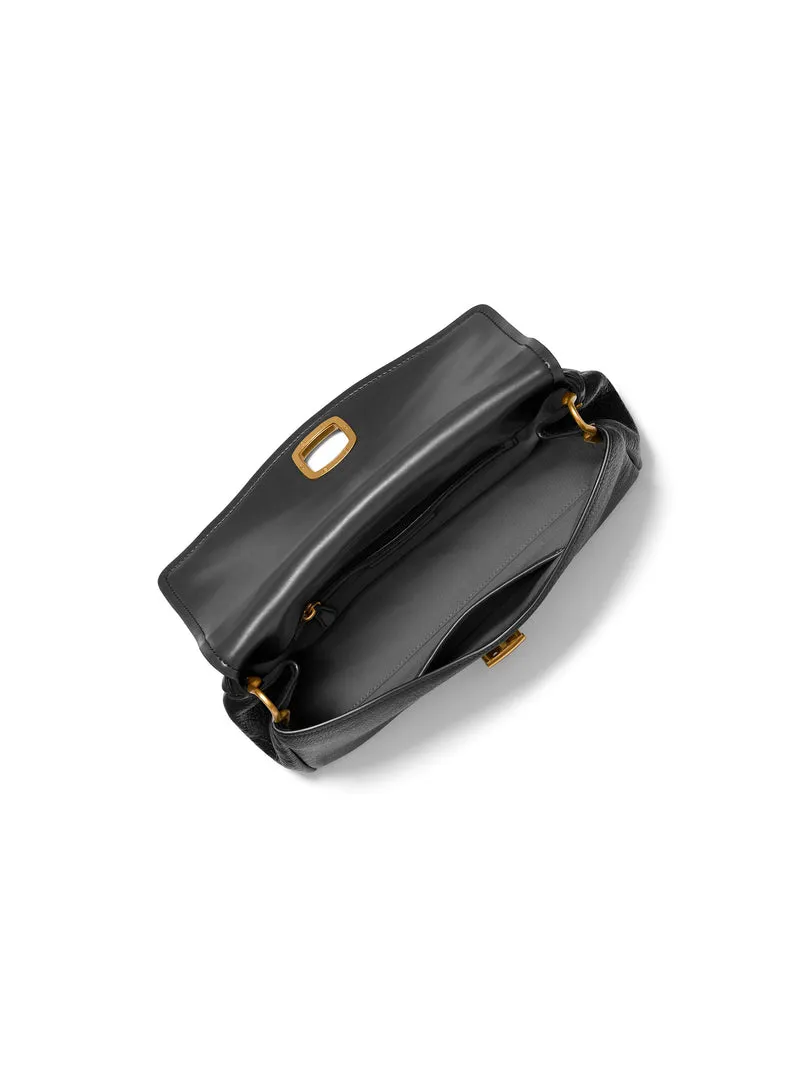 Michael Kors Sac Bandoulière Cuir Bryant Grand Chaîne Noir