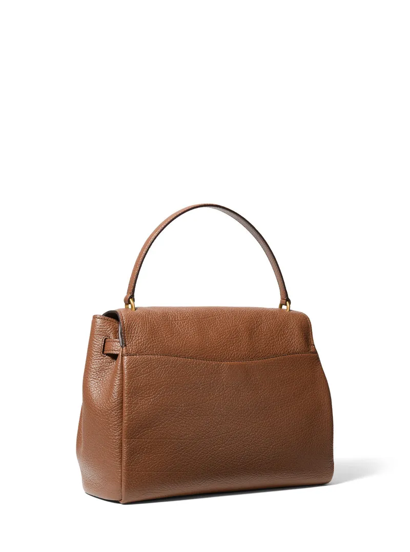 Michael Kors Sac à main Cuir Hamilton Moderne Grand Rabat Cognac