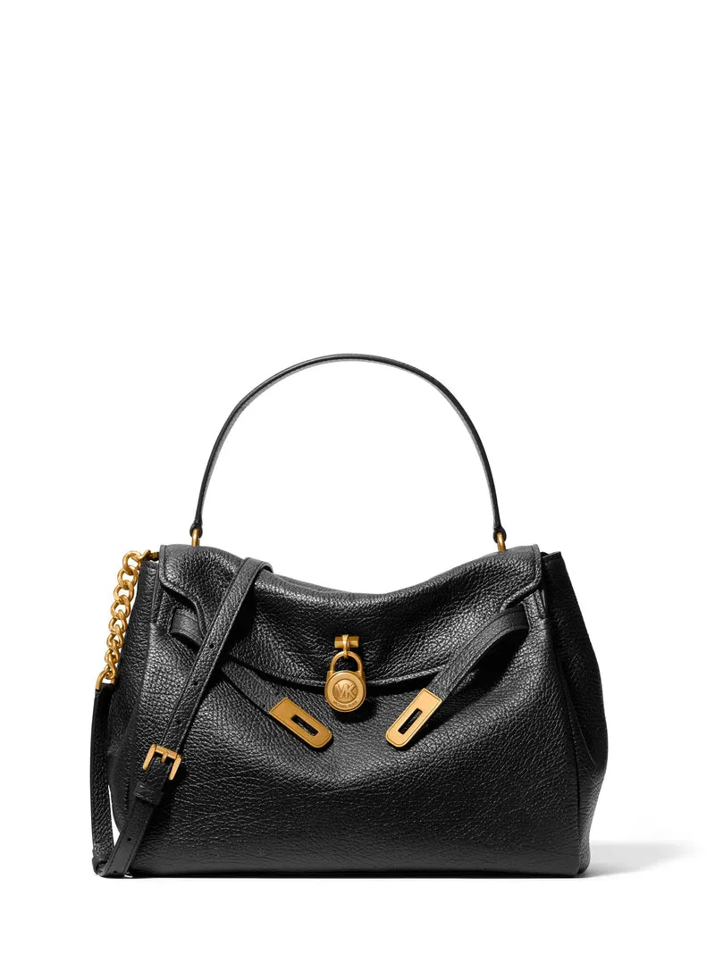 Michael Kors Sac à main Cuir Hamilton Moderne Grand Rabat Noir