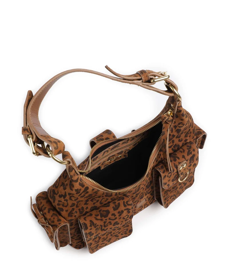 The Kooples Amelia Small Sac porté épaule leopard