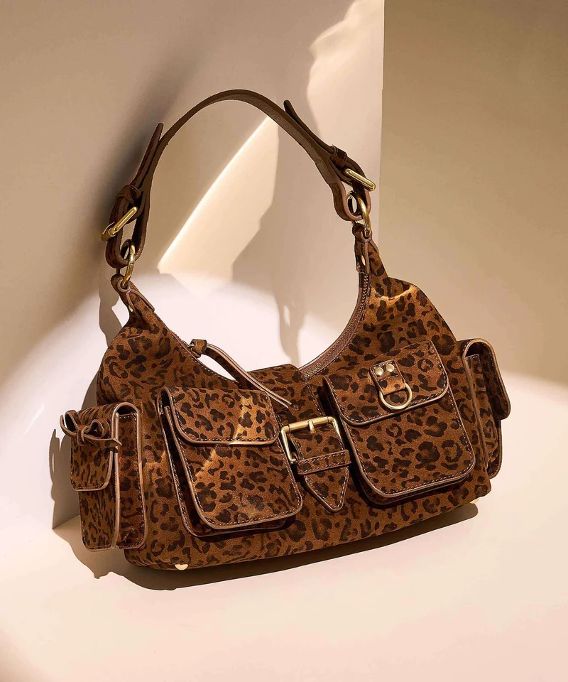 The Kooples Amelia Small Sac porté épaule leopard