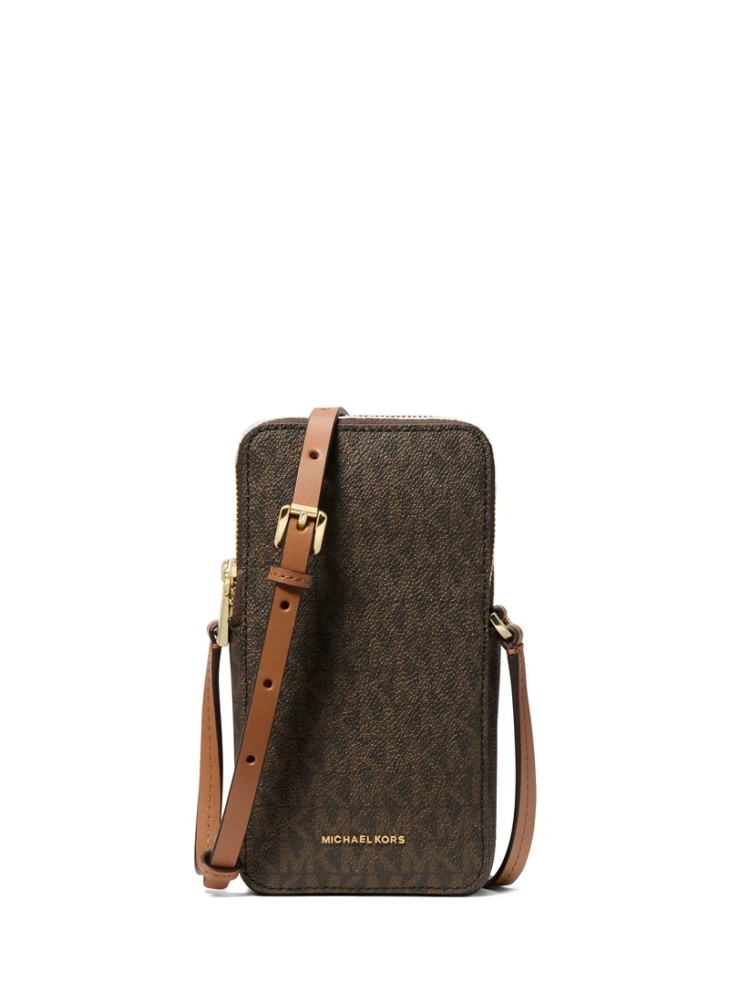 Michael Kors Sac Bandoulière Jet Set Petit Téléphone Marron