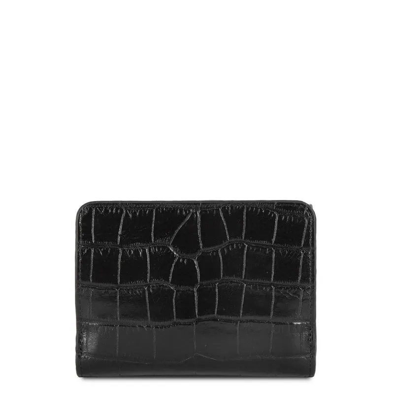 Portefeuille Lancaster Dos à dos Exotic Croco 124-11 Noir