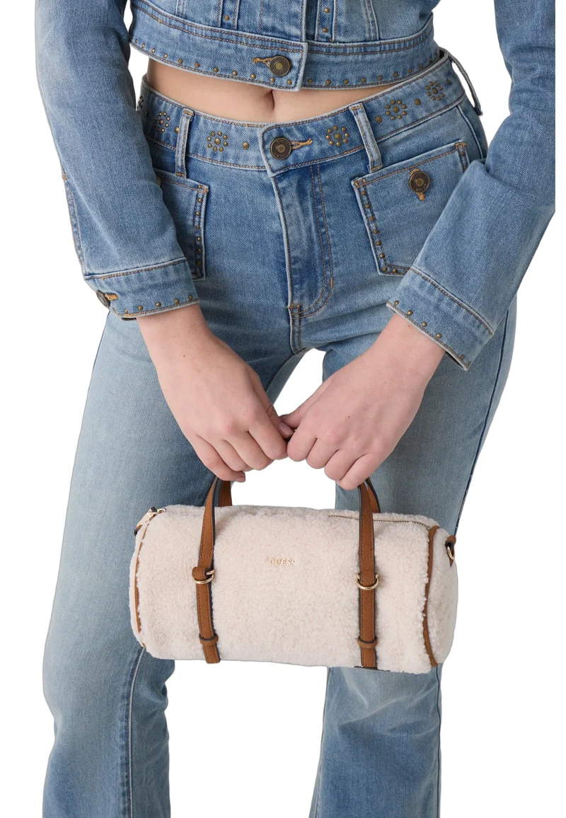 Guess Sac à Main Taylor Mini Off White/Cognac