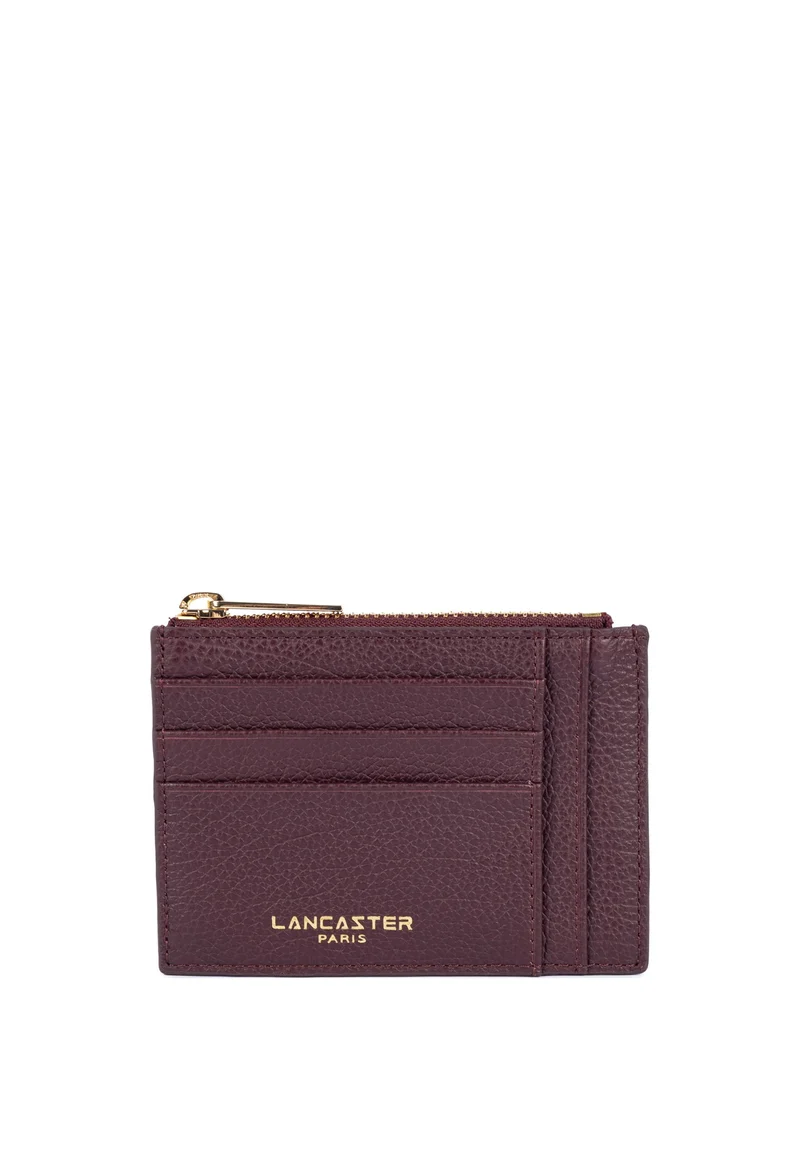 Lancaster Porte-cartes Zippé Dune Bordeaux foncé