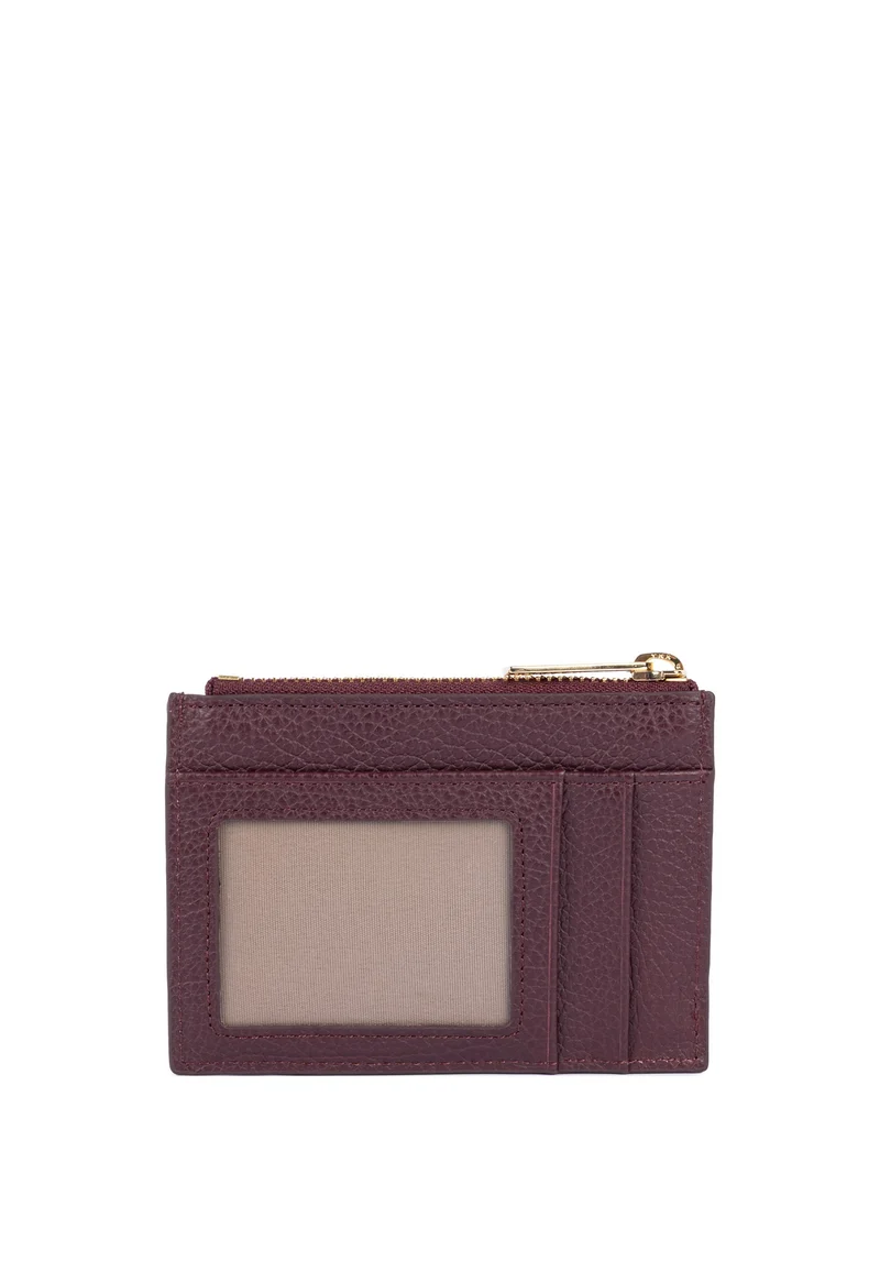 Lancaster Porte-cartes Zippé Dune Bordeaux foncé