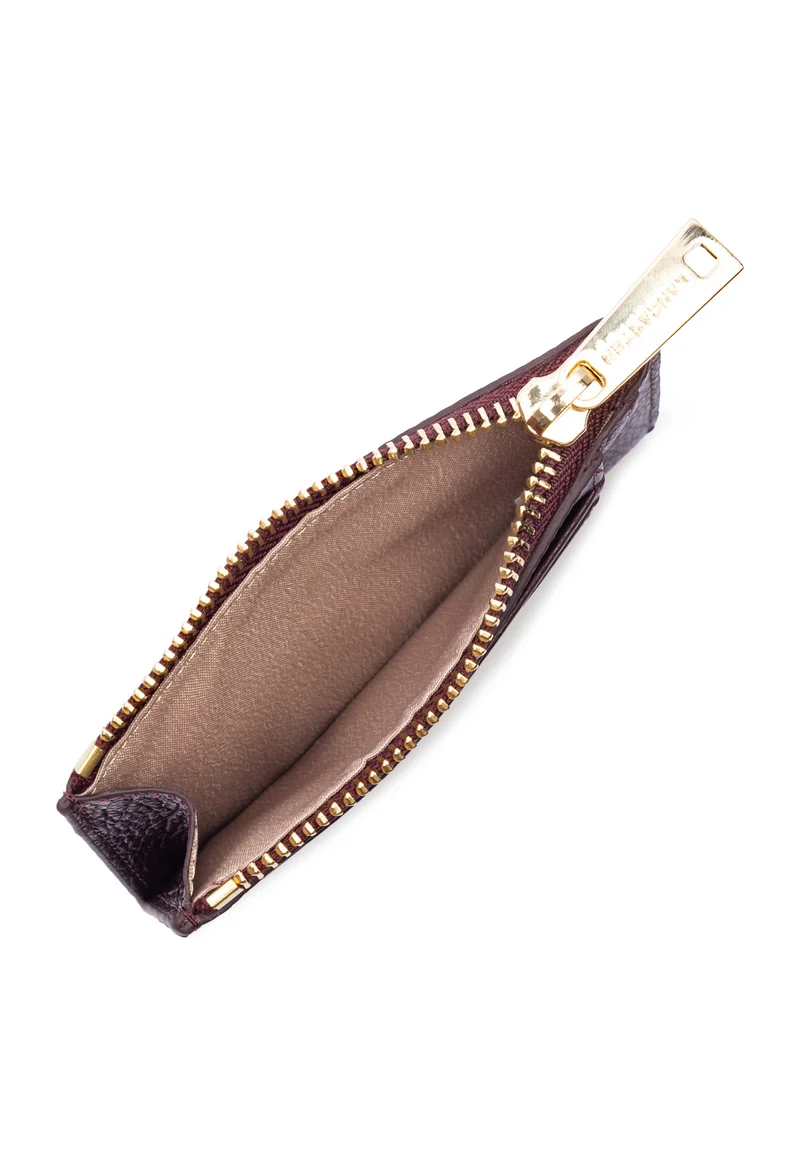 Lancaster Porte-cartes Zippé Dune Bordeaux foncé
