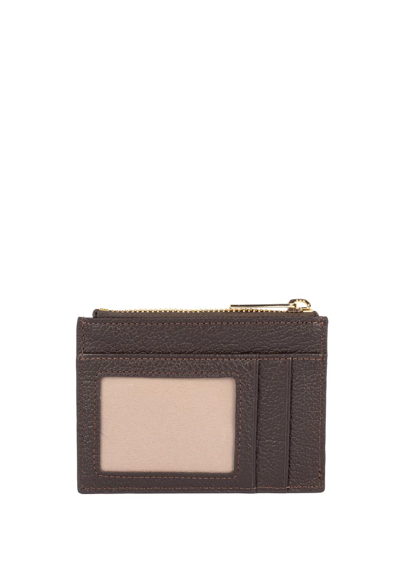 Lancaster Porte-cartes Zippé Dune Marron Foncé