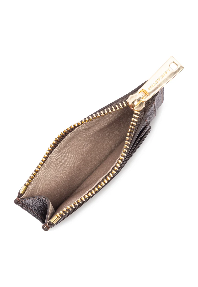 Lancaster Porte-cartes Zippé Dune Marron Foncé