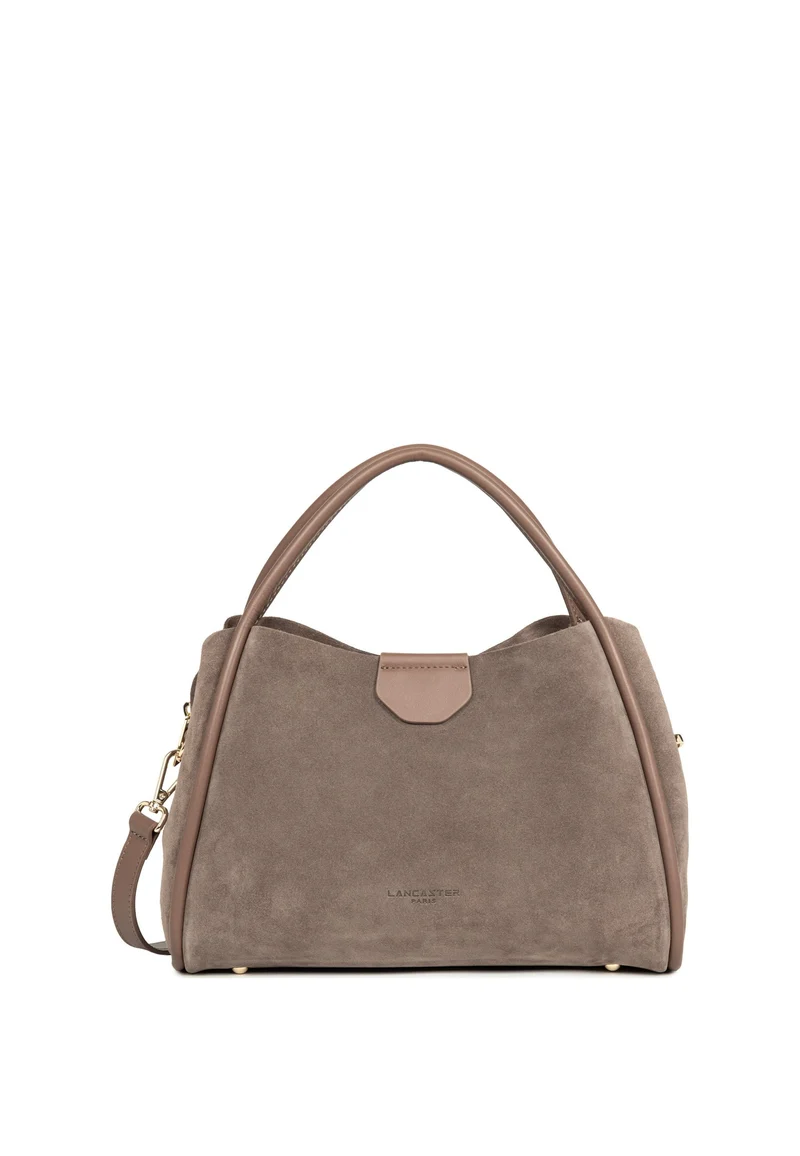 Lancaster Sac à main Aimantée M Suède Ida Taupe