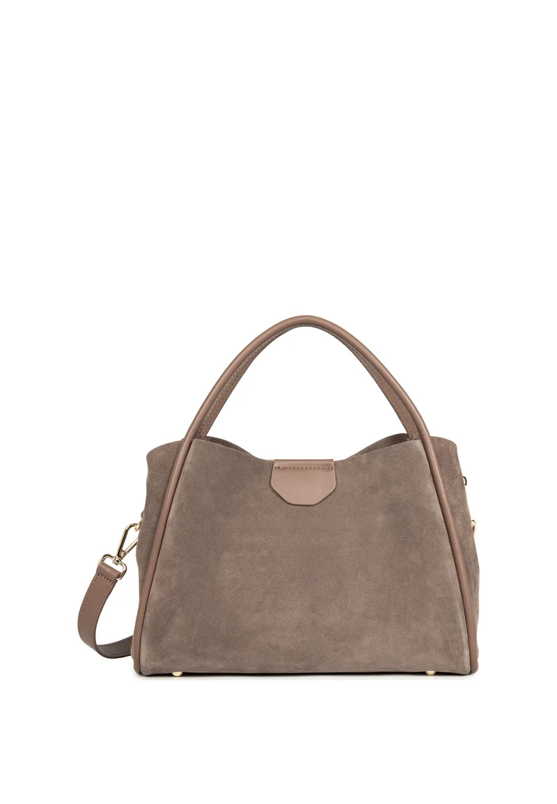 Lancaster Sac à main Aimantée M Suède Ida Taupe