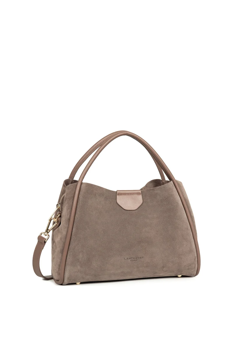 Lancaster Sac à main Aimantée M Suède Ida Taupe