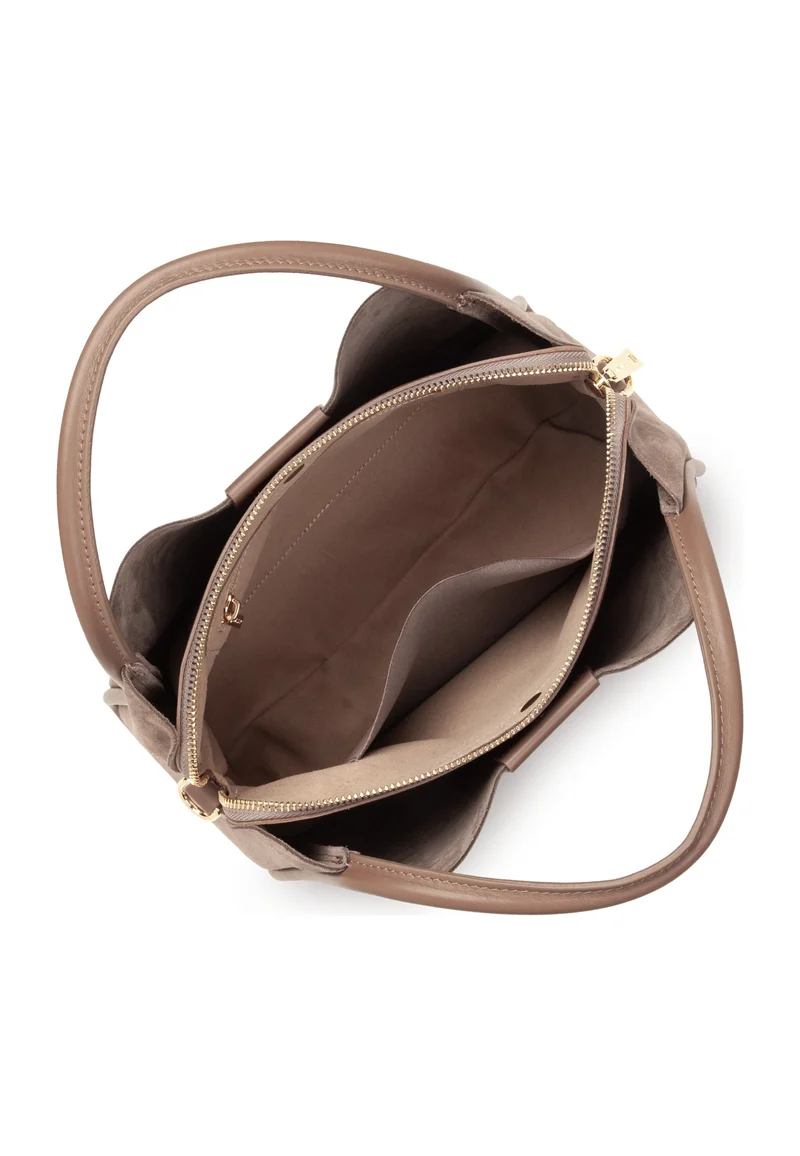 Lancaster Sac à main Aimantée M Suède Ida Taupe