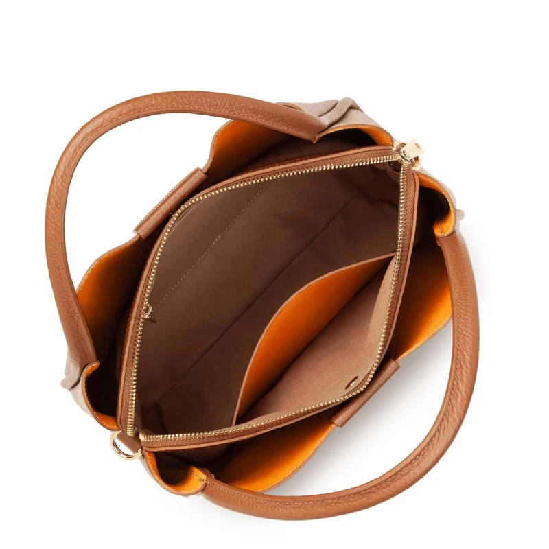 Lancaster Sac à main Aimantée M Ida Double Camel - In - Orange