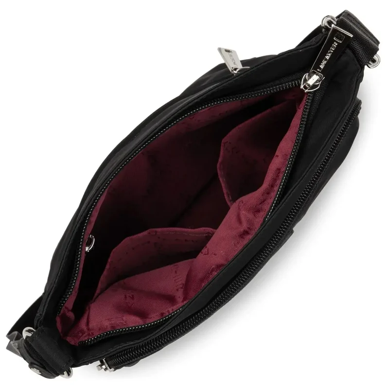 Lancaster Sac zippé trotteur porté croisé Basic Noir