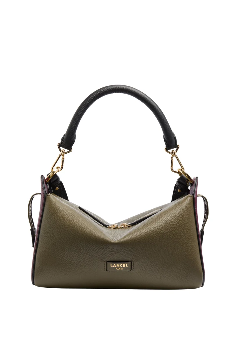 Lancel Louison Sac Hobo Zippé M Cuir Kaki Multicolore