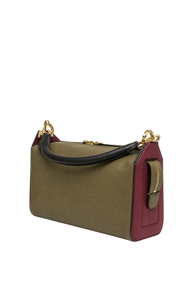 Lancel Louison Sac Hobo Zippé M Cuir Kaki Multicolore