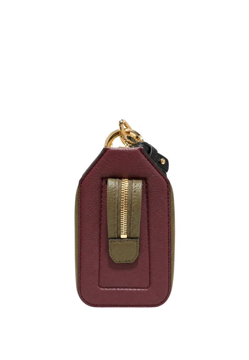 Lancel Louison Sac Hobo Zippé M Cuir Kaki Multicolore
