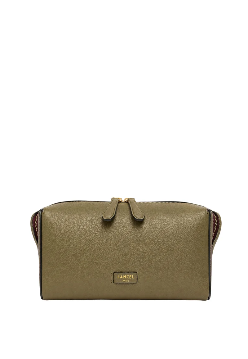 Lancel Louison Sac Hobo Zippé M Cuir Kaki Multicolore