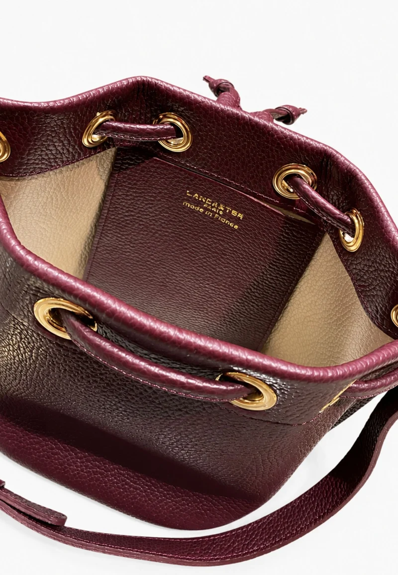 Lancaster Sac bourse à lacets coulissants S Alba Double Bordeaux Foncé