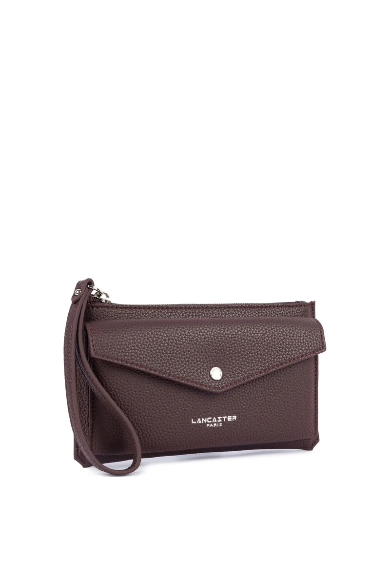 Lancaster Pochette Zippé Maya Double KBA Bordeaux foncé
