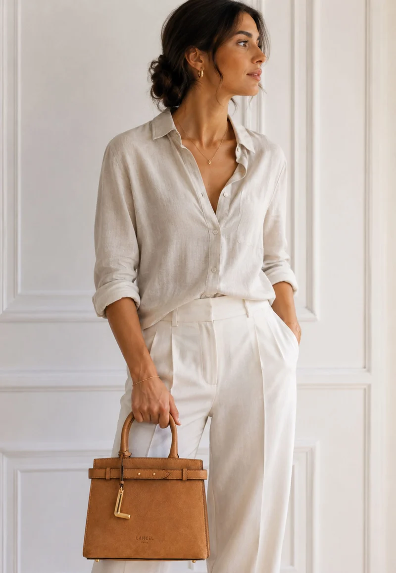 Lancel Faubourg Sac Carryall Cuir Camel