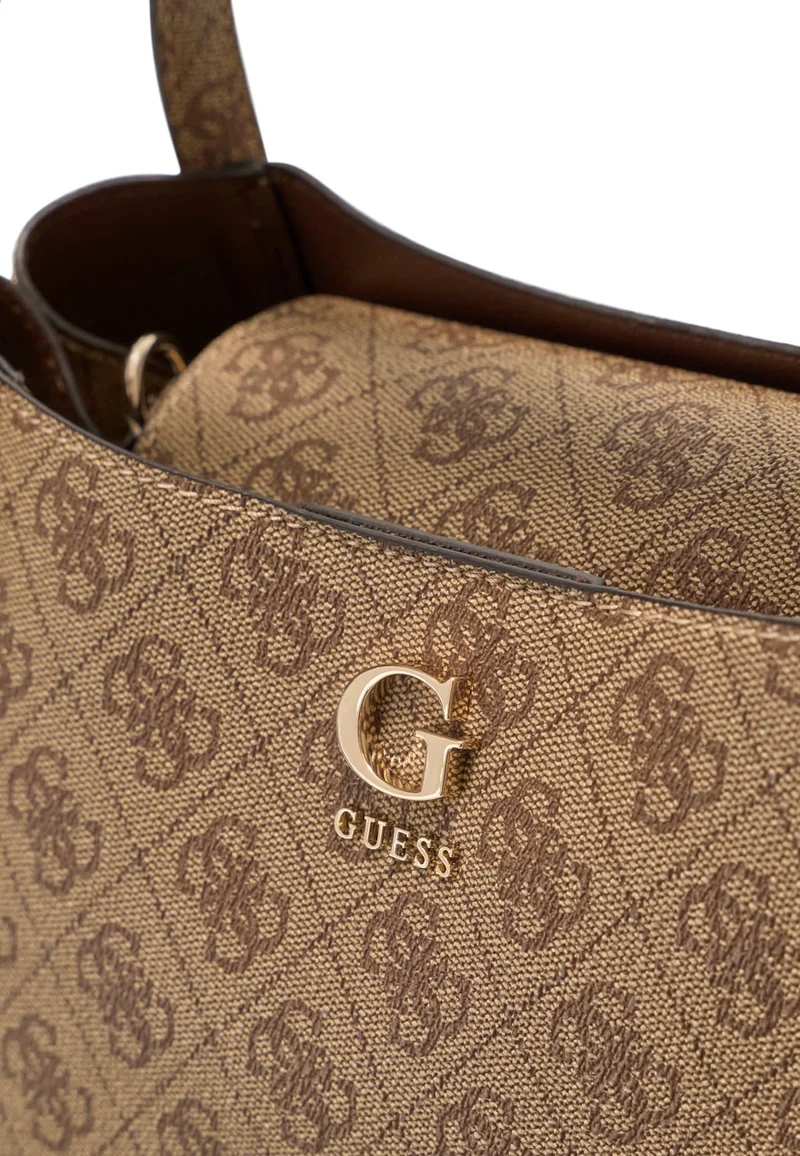 Guess Sac à Main Coleen Petit Monogramme Latte Logo