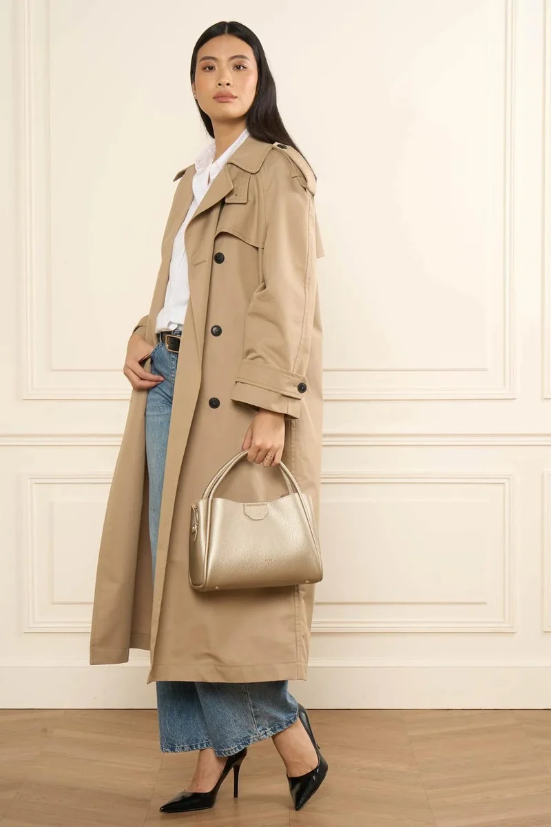 Lancaster Sac à main Aimantée M Ida Double Or pâle - In - Nude