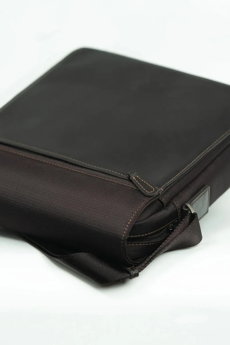 Sacoche Cuir/Toile Porto Francinel 653111 Marron