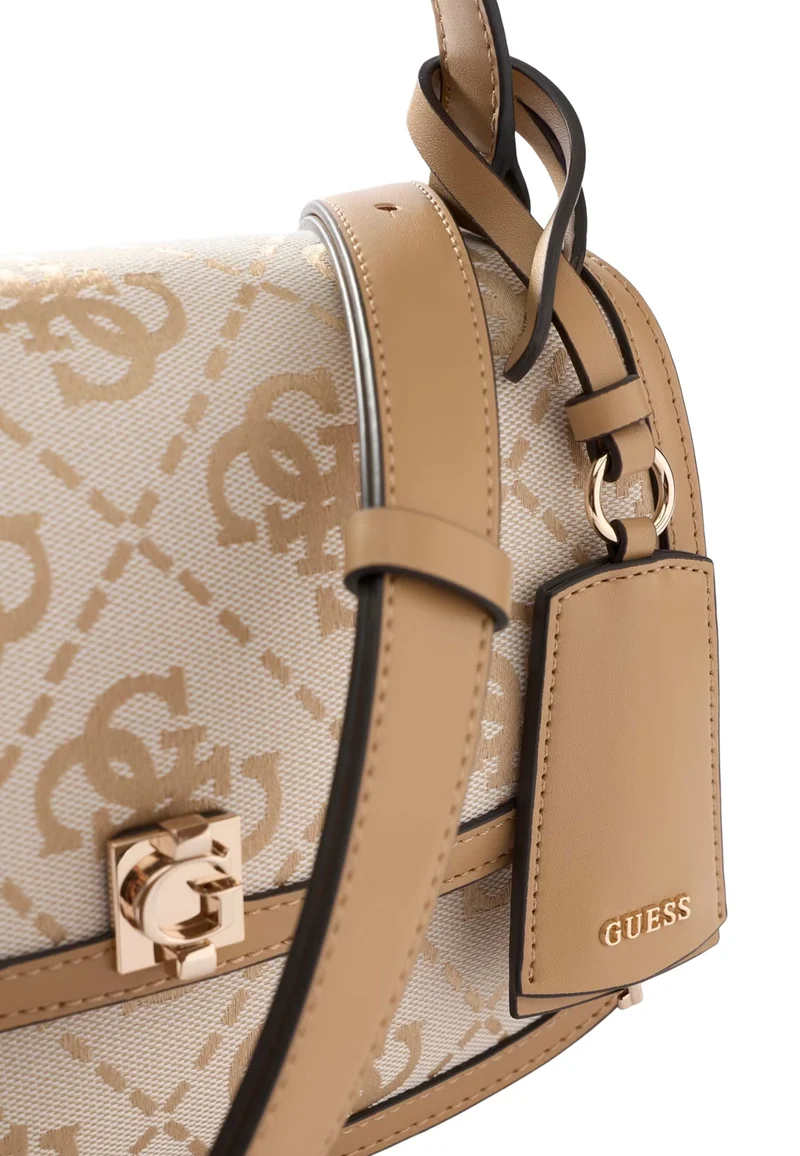 Guess Sac à Rabat Audrey Monogramme Beige Logo