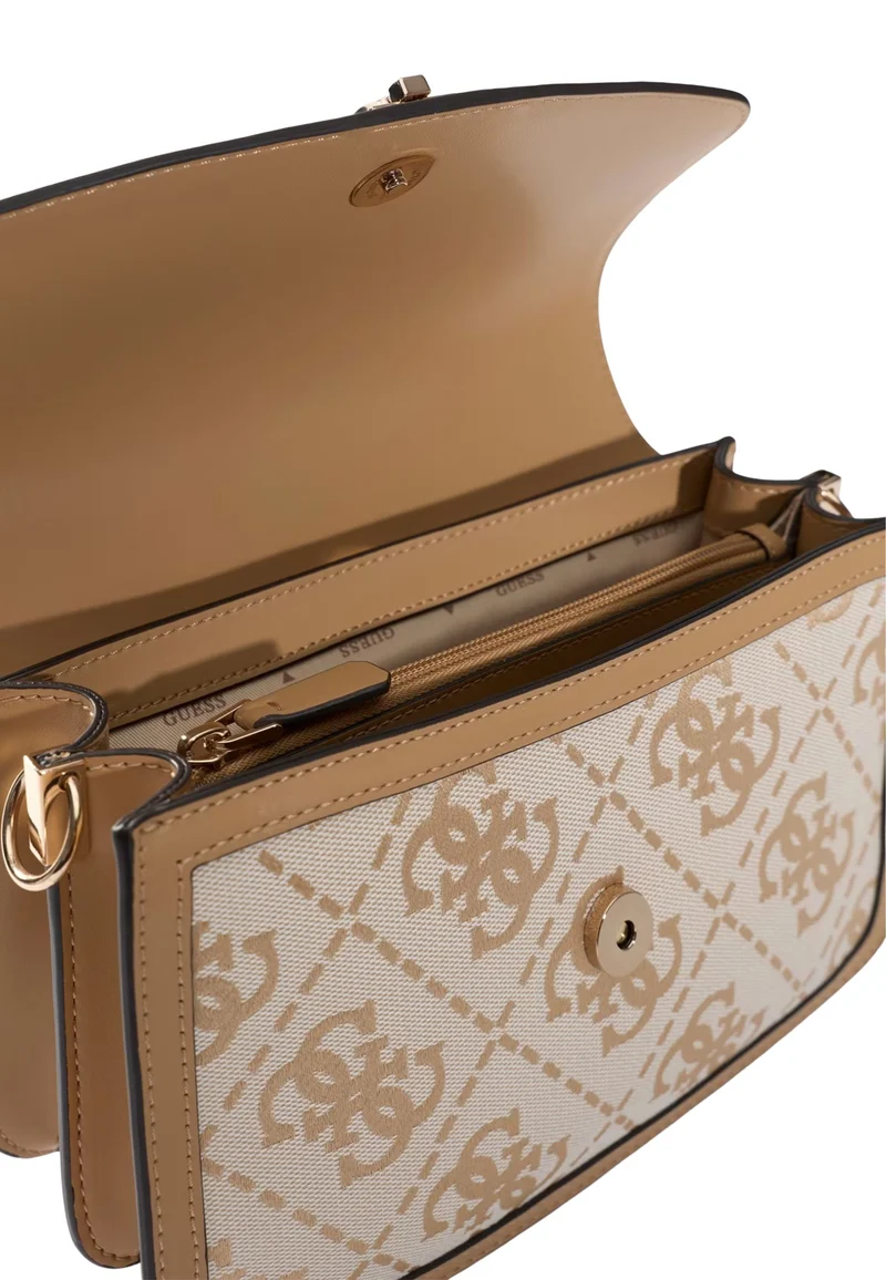 Guess Sac à Rabat Audrey Monogramme Beige Logo