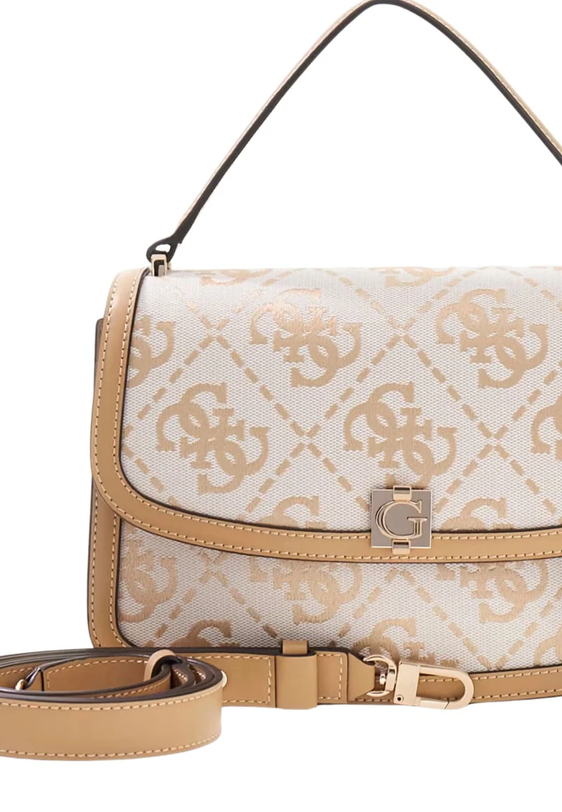 Guess Sac à Rabat Audrey Monogramme Beige Logo