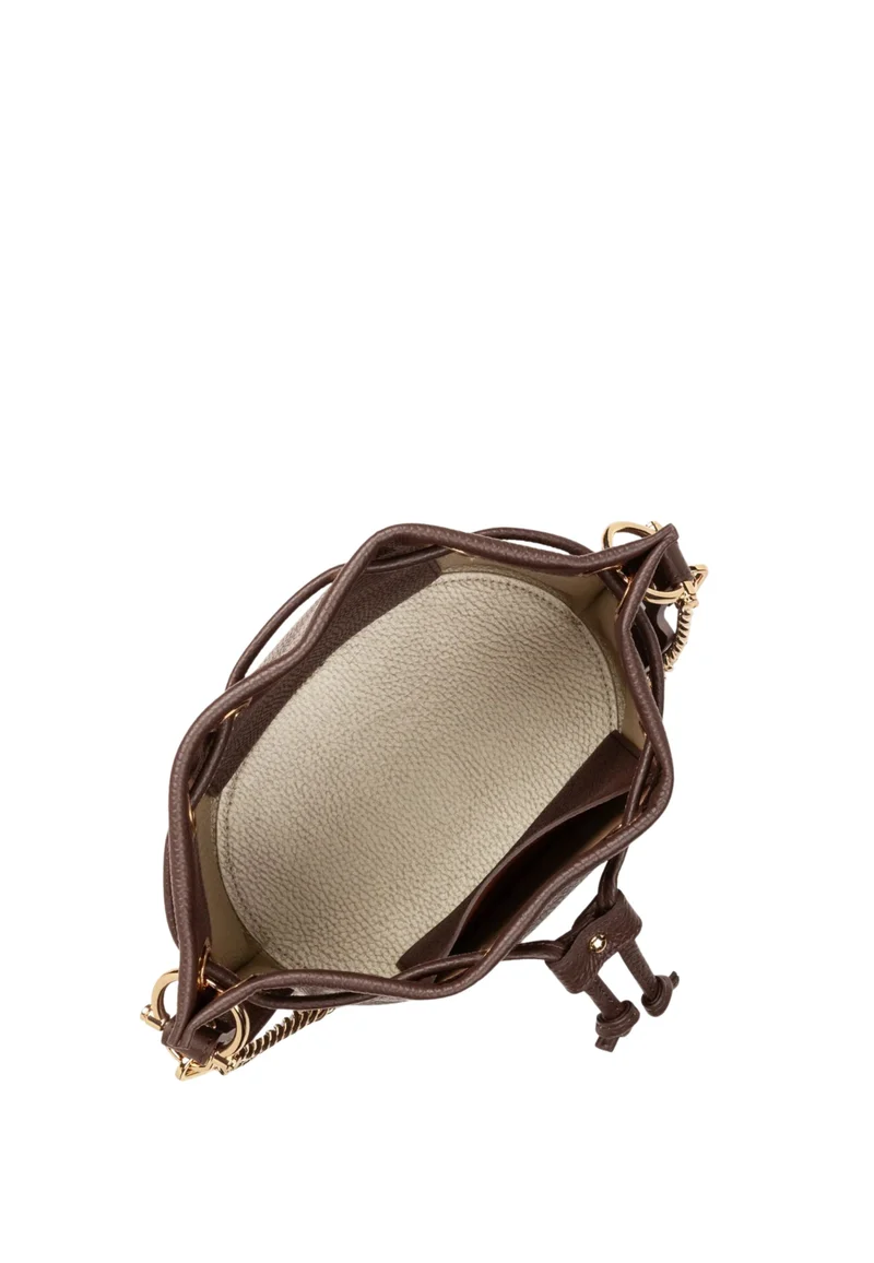 Lancaster Sac bourse à lacets coulissants S Alba Double Marron - In - Or pâle