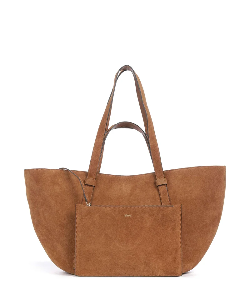 Abro Suede Cosmo Large Cabas cuoio